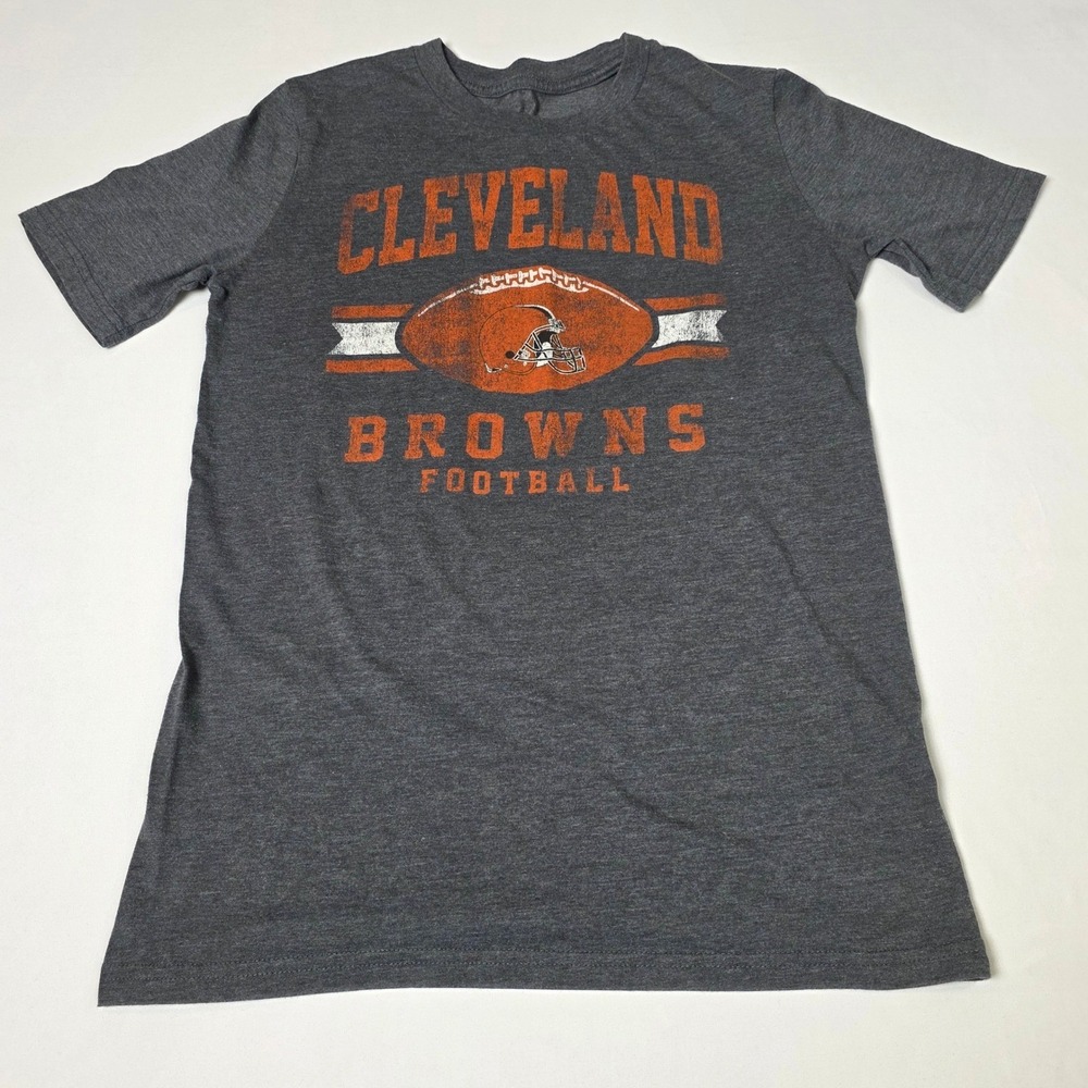 NFL Cleveland Browns T-Shirt Boys XL 16/18 Gray Heather Football Graphic Tee